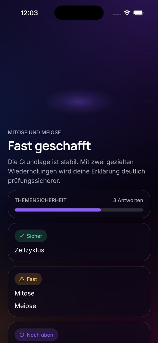 Ergebnis der Prüfung