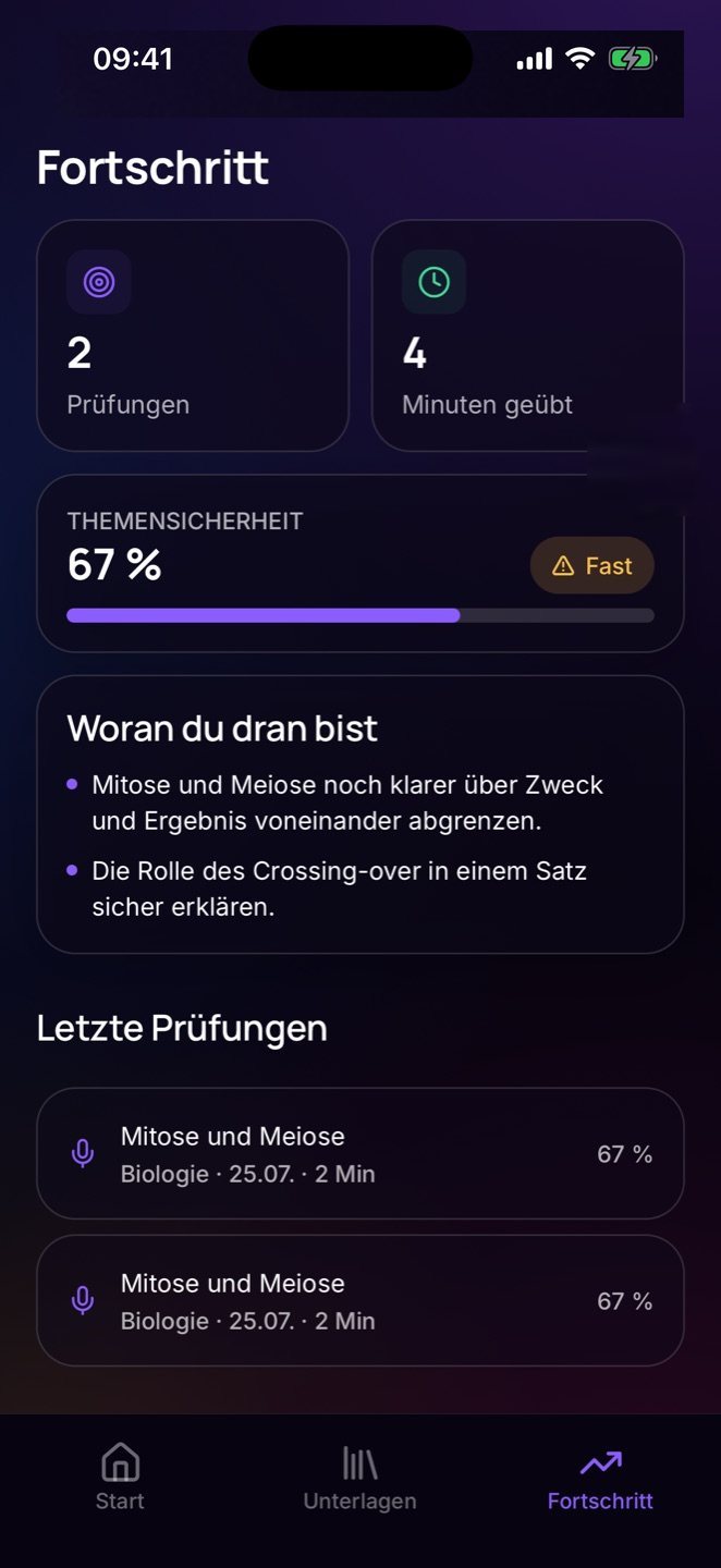 Fortschritt über mehrere Prüfungen