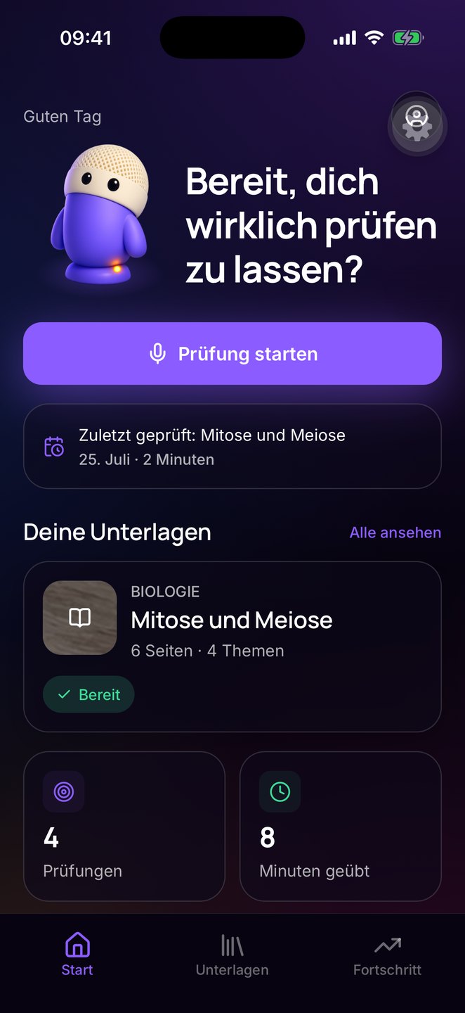 Startbildschirm von PrüfMich
